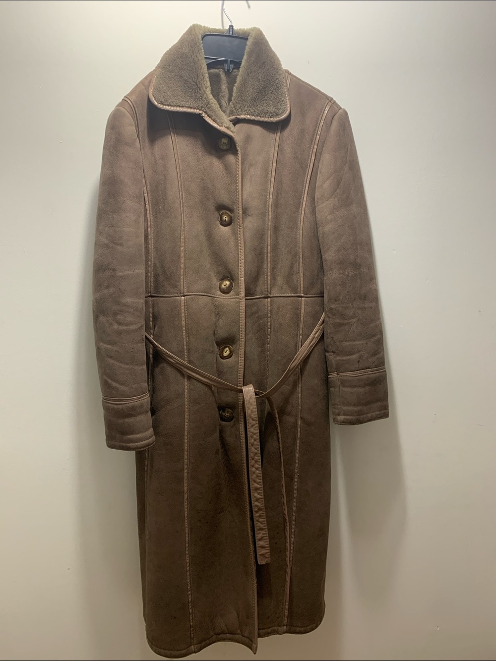 Women's Long Shearling Coat - Brown